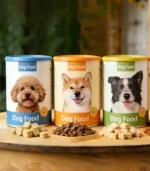 EU PPWR compliant biodegradable custom printed paper cans for dog dry food. - Image 2